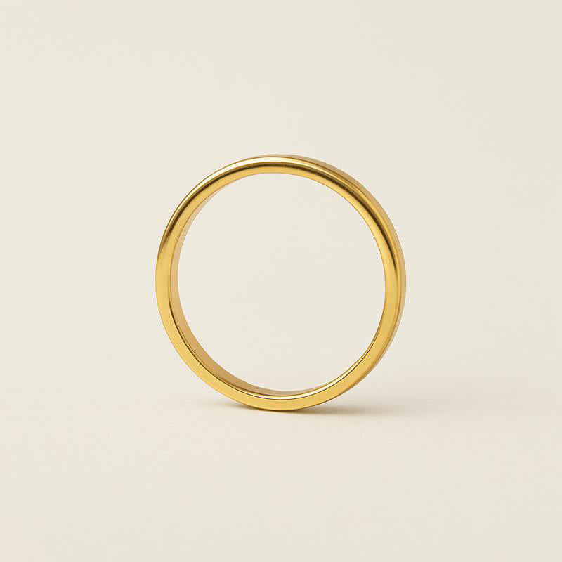 close-up of minimal solid gold ring – 14kt thin band for everyday wear | Glowvy