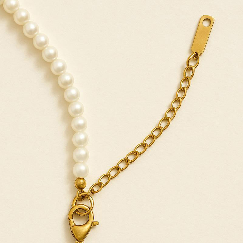 close-up of natural freshwater pearls – glowvy pearl choker with soft luster finish

