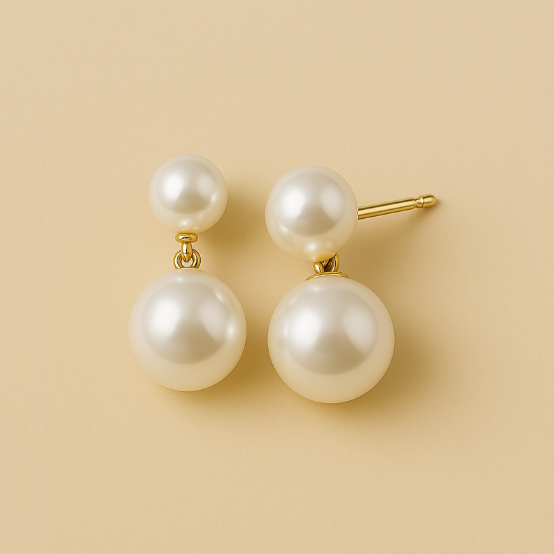 drop pearl earrings with gold hoops – freshwater pearls and gold-plated sterling silver | Glowvy