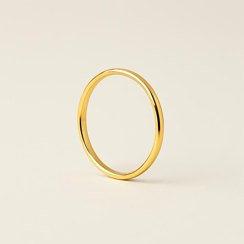 solid gold band ring in minimal style – 14kt gold plated thin ring | Glowvy